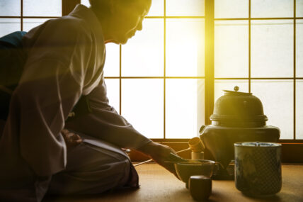 Traditional Japanese Tea Ceremony by Japanese woman
