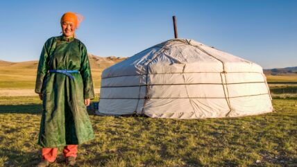 Mongolia Explorer Woman and Yurt