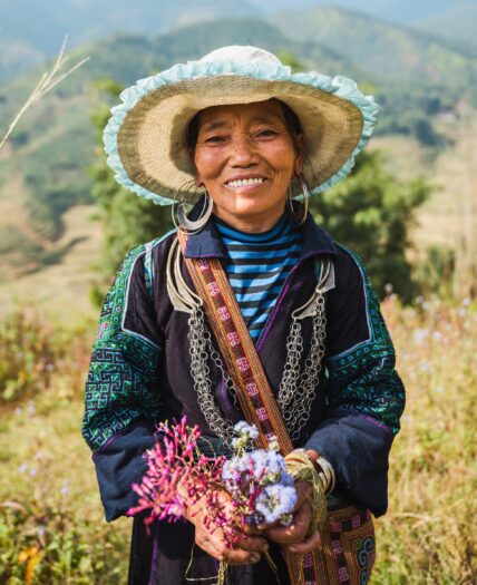 Vietnam Hmong Woman Sapa Two Tile