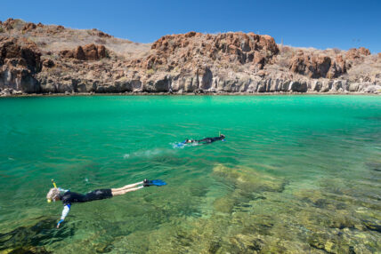 Snorkeling in a cove in Bay of Loreto Nat. Park, Baja California Sur, Mexico.