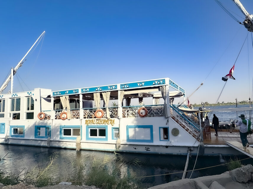 Dahabiya sailing vessel on the Nile River, Egypt